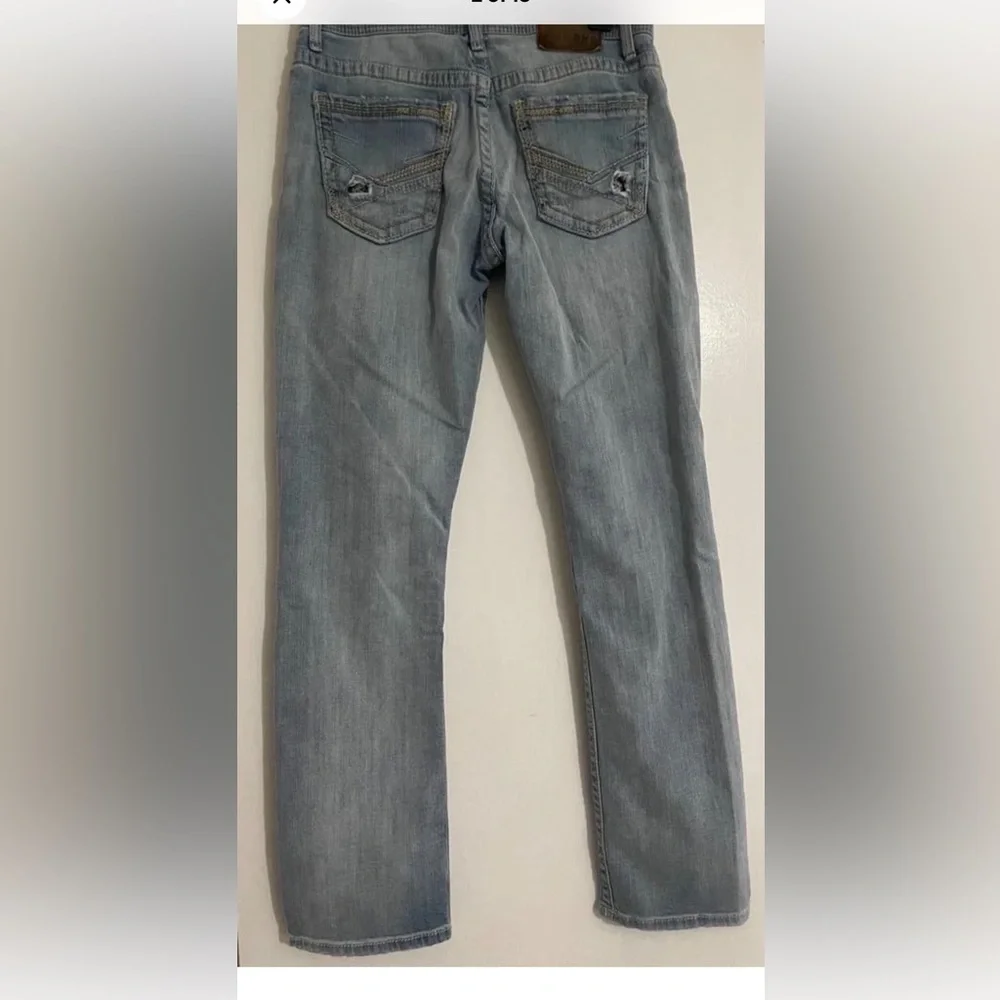 BKE Jake Jeans 32x32 DENIM Straight Leg Embellished Pockets DISTRESSED